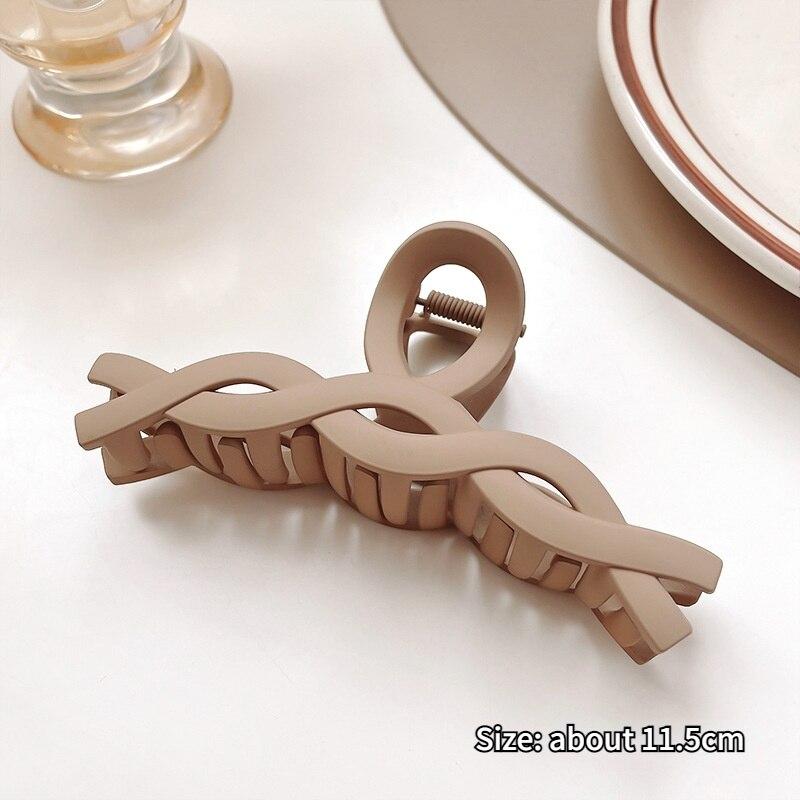 Akryl Barrette elegancka jednokolorowa spinka do włosów krab spinka do włosów Vintage proste akcesoria do włosów dla kobiet kucyk pazur klip kraby