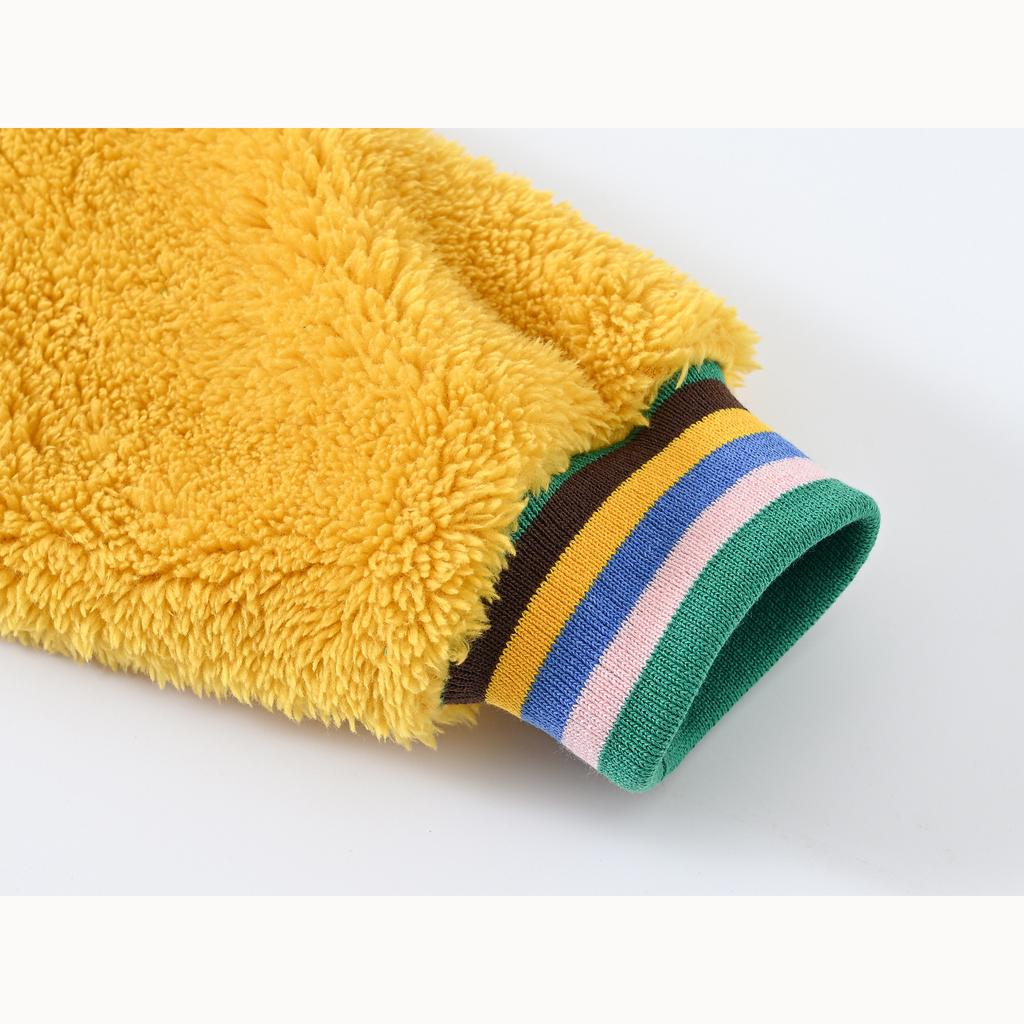 Fleece Children's Jackets Splicing Sleeve Cute Warm Fleece Boys and Girls Casual Sweater Warm Coat