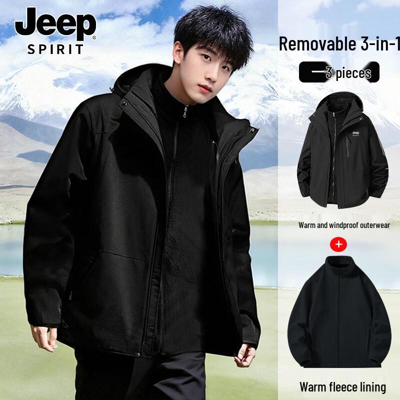 

JEEP SPIRIT Men s 3-in-1 Waterproof Outdoor Jacket