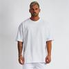 Men's Plus Size Mesh Breathable Oversized Drop Shoulder Fitness T-Shirt