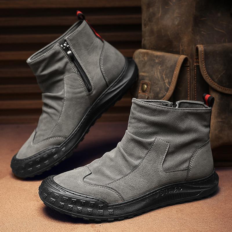 Boots Men's Autumn and Winter New Casual Men's High-top Tooling Shoes Dirt-resistant Waterproof Martin Boots Retro Suede Men's Boots
