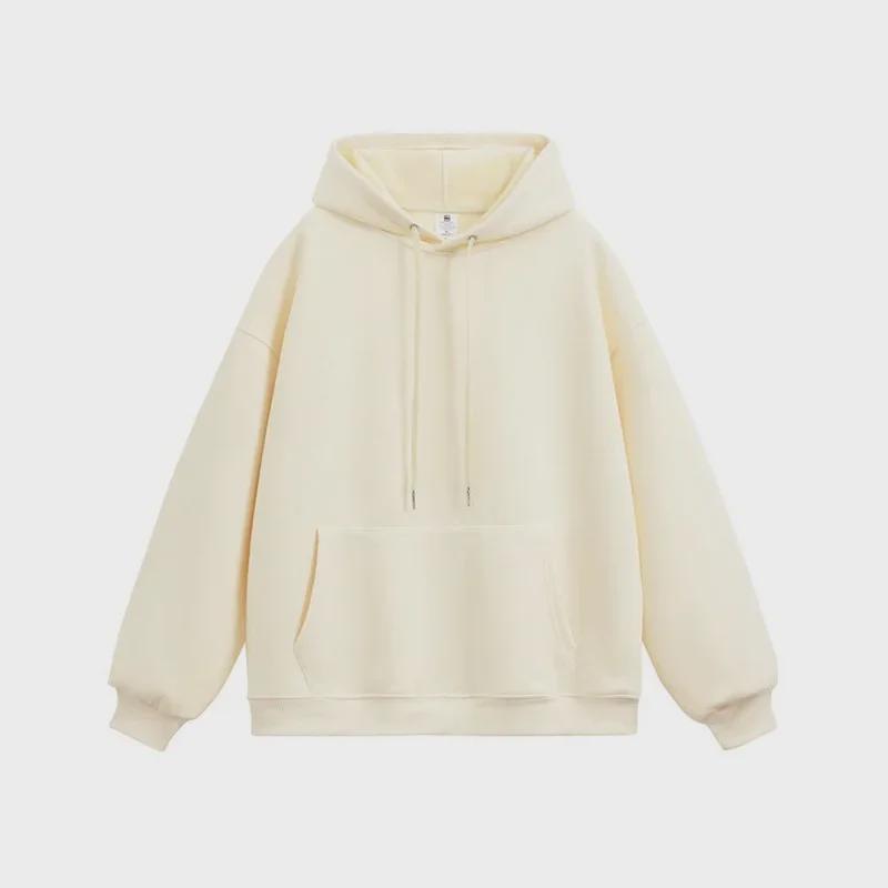 Women's Silver Fox Hooded Sweater: Autumn/Winter 450g Fleece, Long Sleeve, Casual Solid Color, Loose Fit