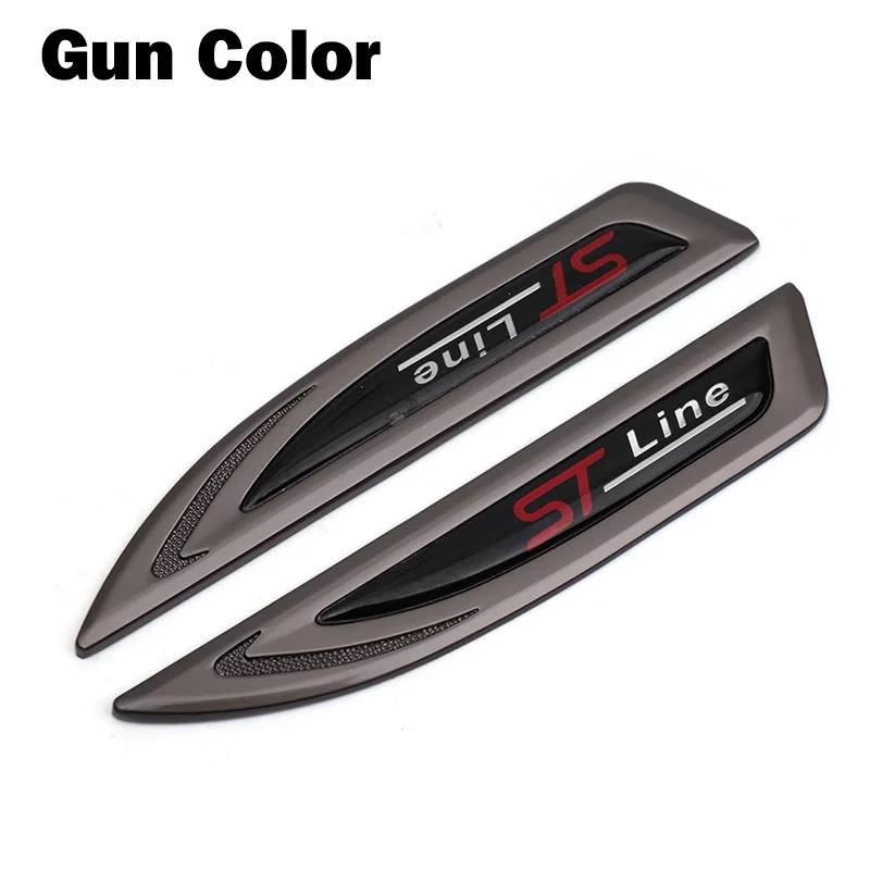 Chrtfk1 1 Pair Metal ST Line Logo Fender Side Sticker Emblem For Ford Focus 2 Focus 3 FIESTA Kuga FUSION ESCAPE EDGE Badge Car Styling