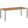 vidaXL Gartentisch 190x90x75 cm Poly Rattan und Akazienholz Grau