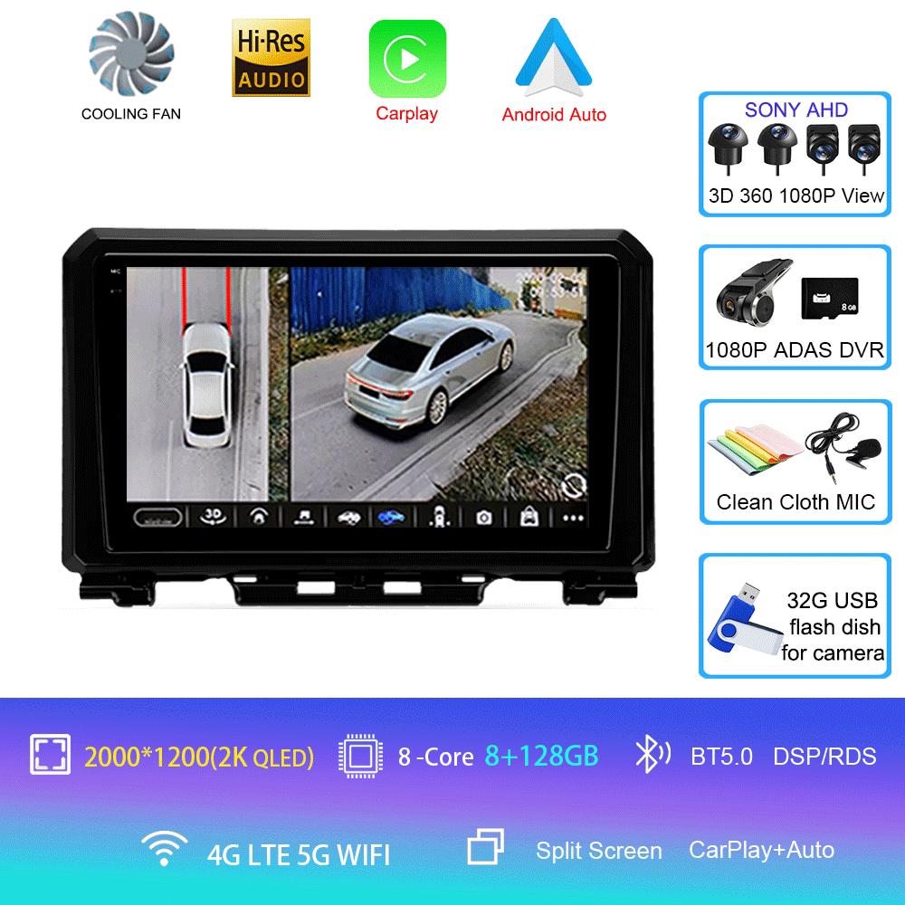 Car Radio Android 14 Carplay Auto For Suzuki Jimny 2018 2019 2020 Multimedia Video Player GPS Navigation DSP 2Din DVD Stereo 4G