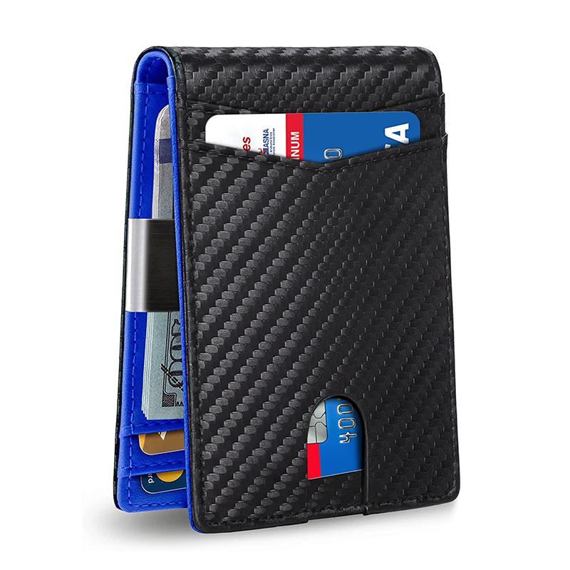 Rfid Carbon Fiber Luxury Men Wallets Money Bag Slim Thin Man Card Holder Wallet for Men Small Short Purse Male Vallet Billfold