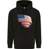 Curled USA Flag Independence Day Football Mens Hoodie