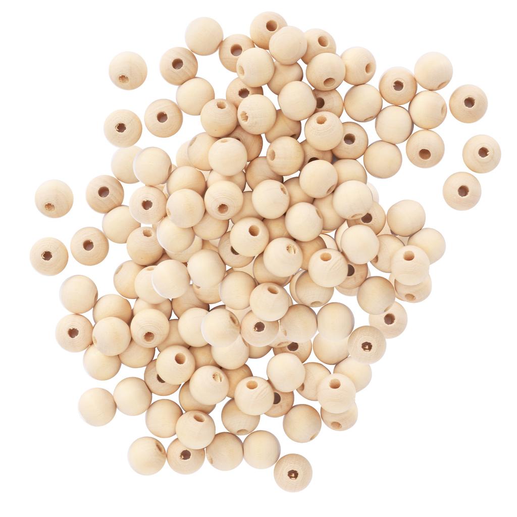 5 Pack Wooden Beads Natural Round Loose Rustic Country DIY Hand Made Jewelry Making