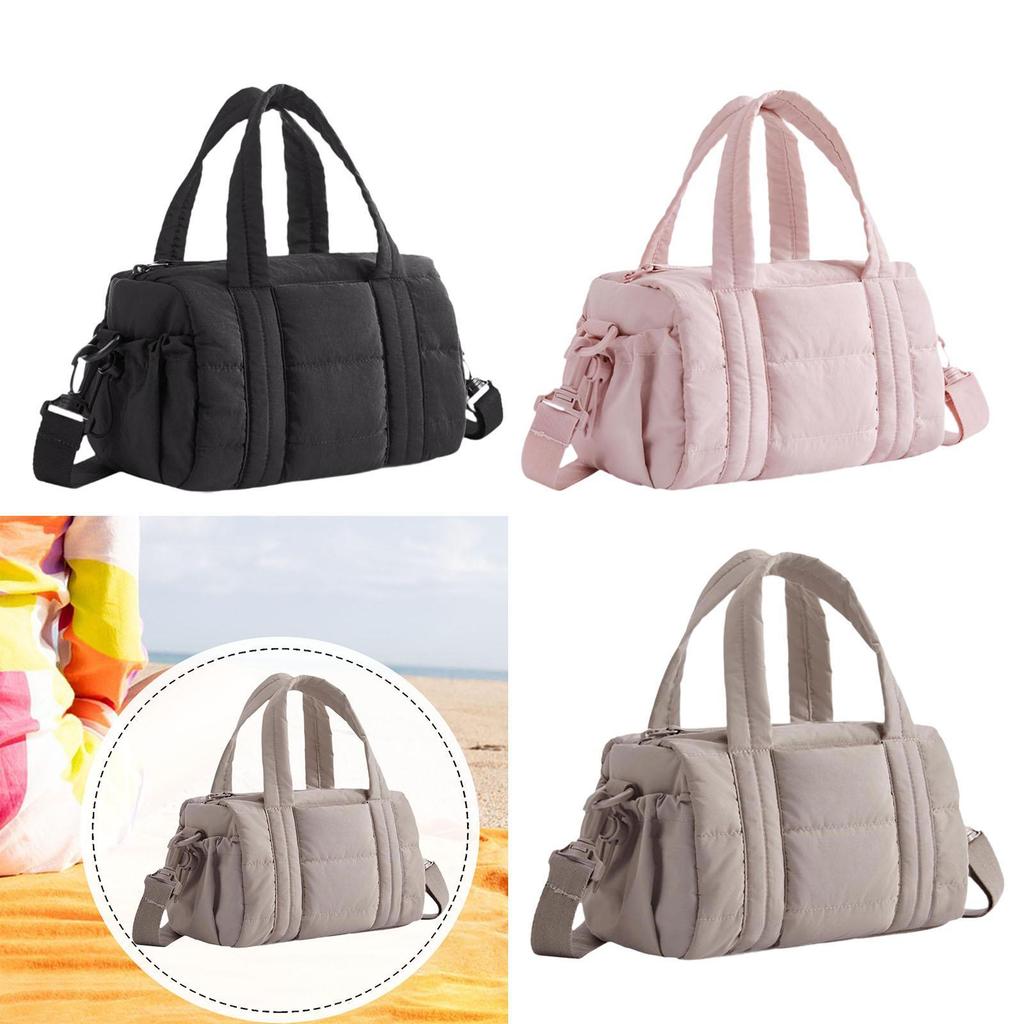 Simple Puffer Tote Bag Organizer Compartments Stylish Shopper Shoulder Bag for Women Work Daily Use