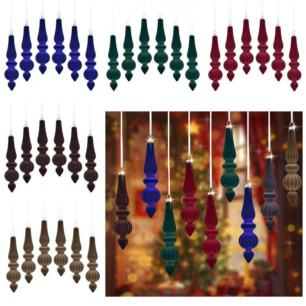 6pcs/Box Velvet Ball Christmas Tree Ornament Plastic Christmas Gift Christmas Gifts Boxes Pendant