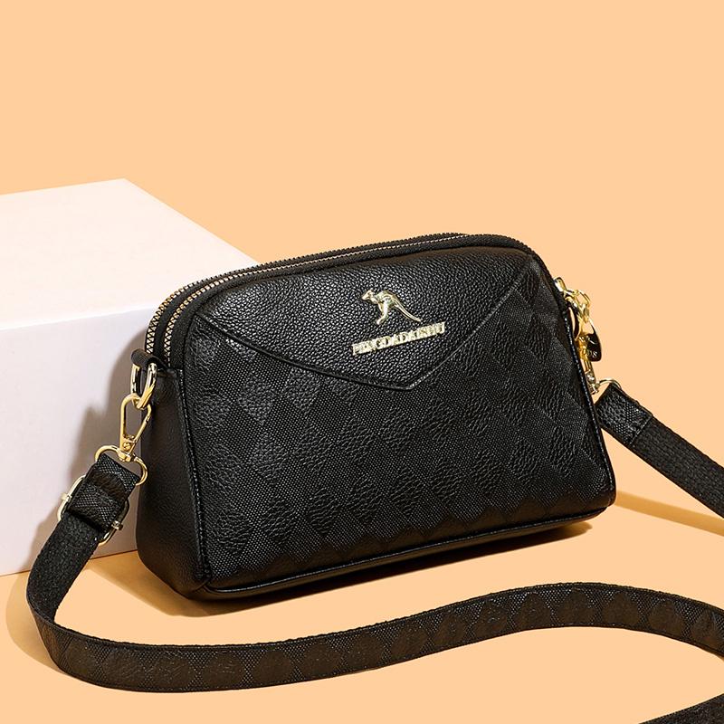 

Casual Women Handbag Soft Leather Shoulder Crossbody Bags for Women Fashi Print Ladies Messenger Tote Bag Sac A Main (20cm<Max Length<30cm) чорний
