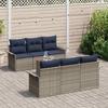 7 Piece Grey Garden Sofa Set with Cushions