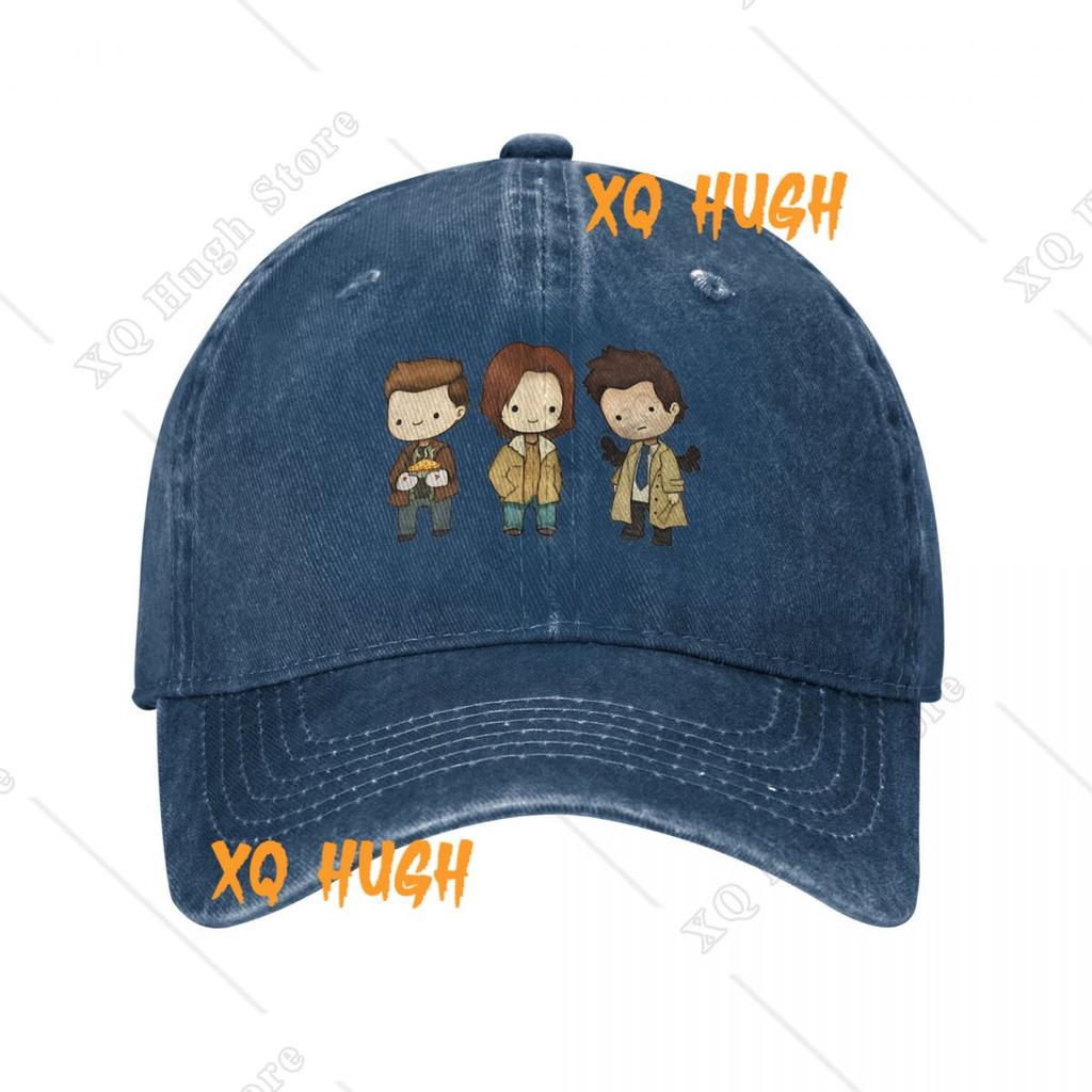 Vintage Dean Castiel Sam Supernatural Baseballkappen Unisex Stil Used Look Gewaschene Sonnenkappe Lustige TV-Outdoor-Trainings Geschenkhüte