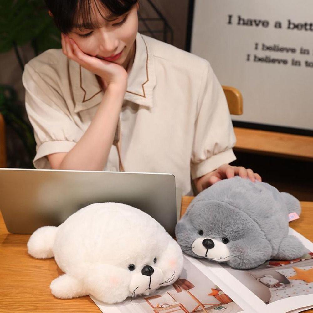 Chubby Prone Seal Plush Doll Soft Stuffed Animal Toy Plush Seal Sleep Pillow  Birthday Parties