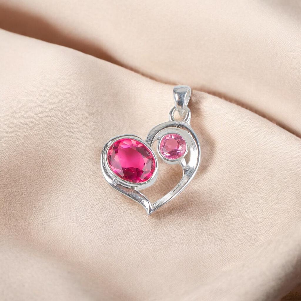 Pink Tourmaline Gemstone 925 Sterling Silver Handmade Jewelry Pendant For Love CP-3-18
