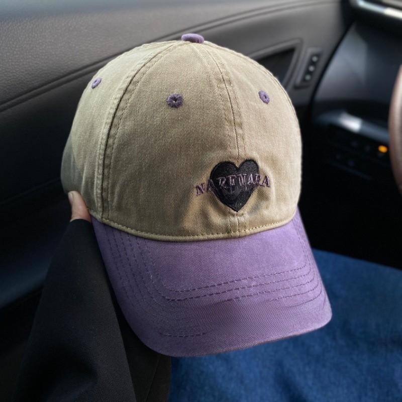Korea Style Casual Heart Embroidered Baseball Cap With Adjustable Fit For Summer Wear