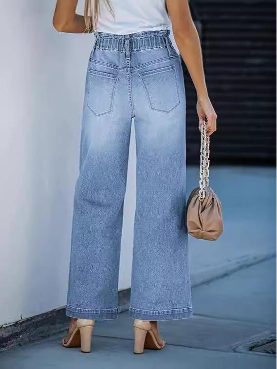 Jeans a zampa larga da donna con vita alta elasticizzata - Stile Y2K (2024)