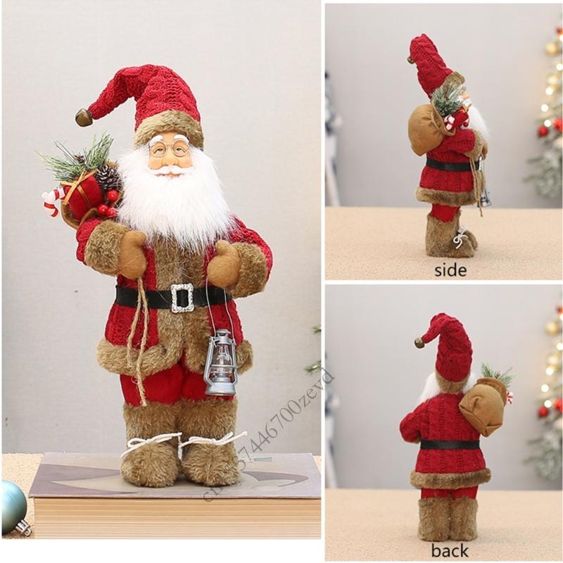 12Inch Santa Clause Figurine Table Ornament Christmas Party Decoration for Indoor and Outdoor Holiday Party Centerpieces P9YB