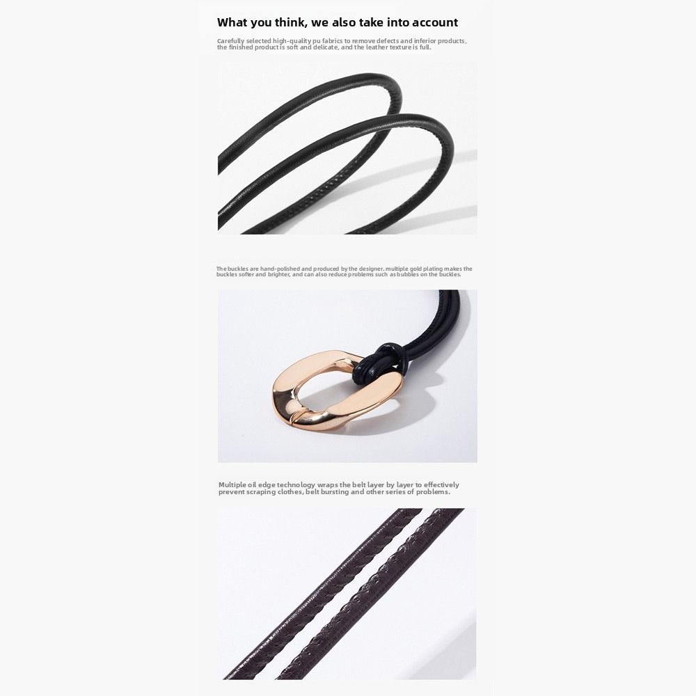 PU Leather Slim Waist Rope Metal Buckle Thin Waistband Bohemian Belts  For Skirts Dress Top Clothes