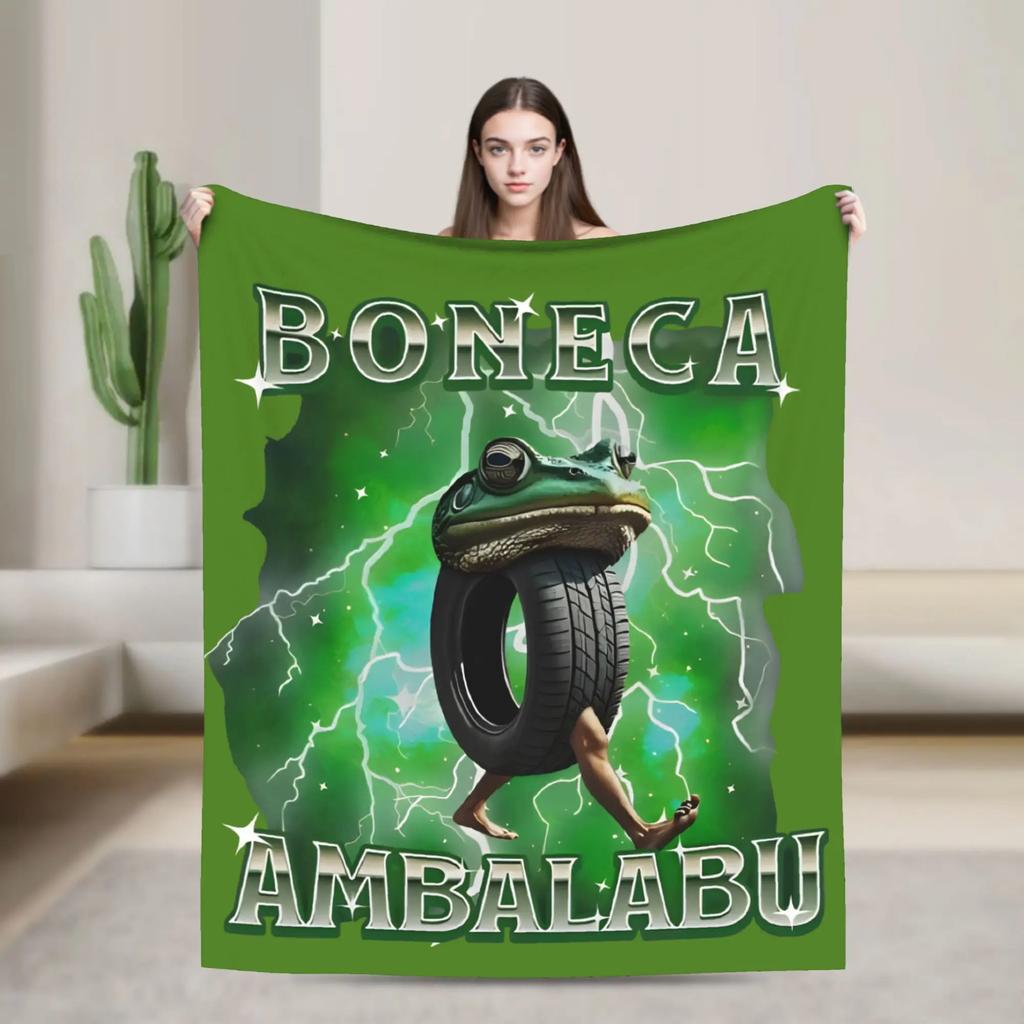 Bombardiro Crocodilo Anime Flannel Blanket Italian Meme Brainrot Custom Throw Blankets for Home 125*100cm Plush Thin Quilt