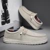 Men's Large Casual Korean Style Loafers - Breathable Light Canvas Slip-Ons