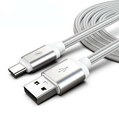Cavo di ricarica per telefono intrecciato in nylon da 10 piedi: ricarica durevole e veloce per iPhone, tipo C e micro USB