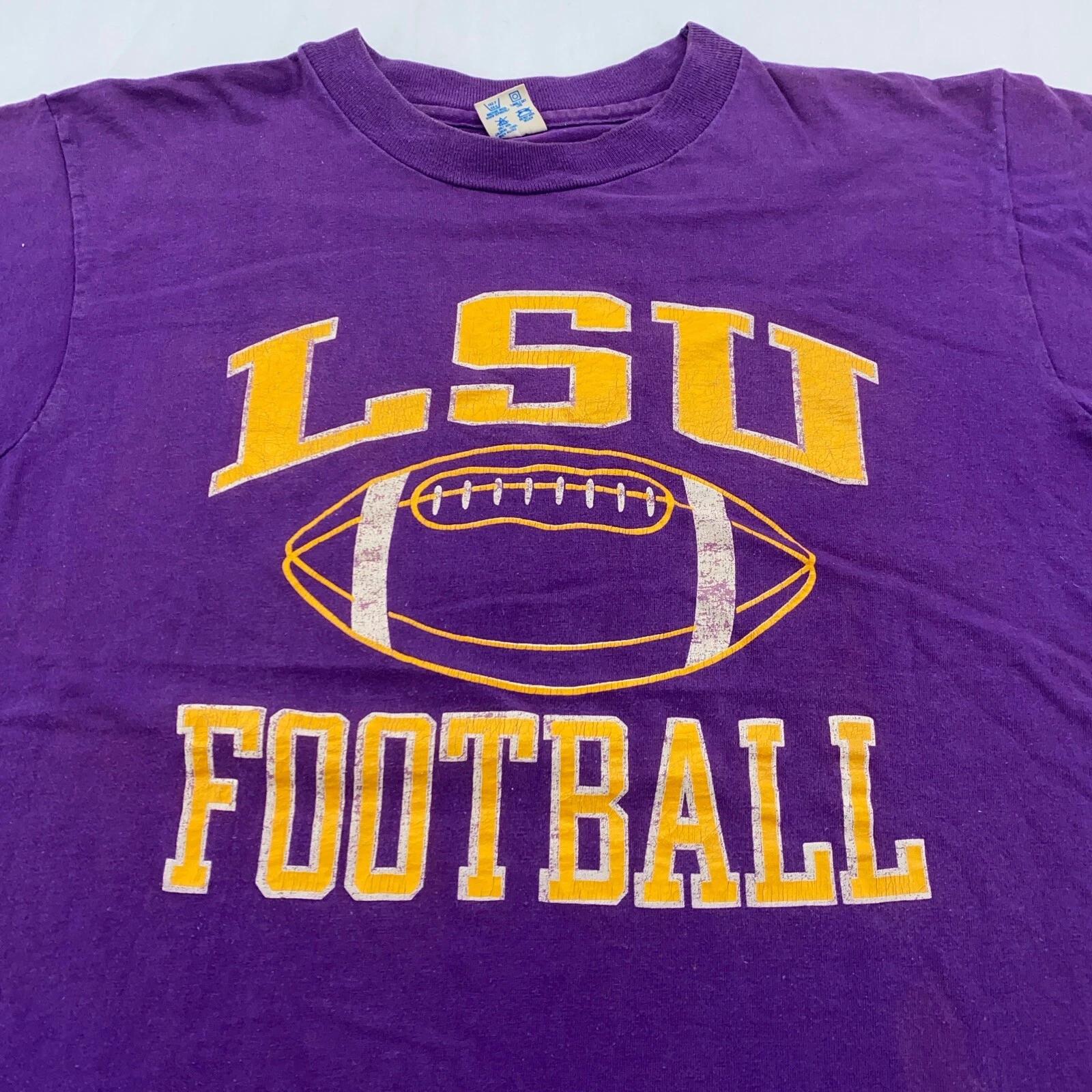 vintage 90s LSU FOOTBALL CHAMPION T-Shirt MEDIUM/LARGE football louisiana state XL