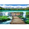Waterfalls Wallpaper Landscape Wood Bridge Photo Mural Living Room Bedroom Restaurant Wall Stickers