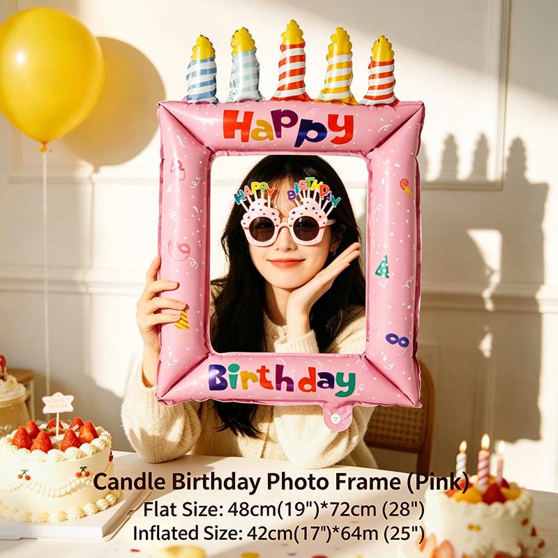 Geburtstag Fotorahmen Folienballons Party Fotoautomaten Requisiten Aufblasbare Geburtstagsdekorationen