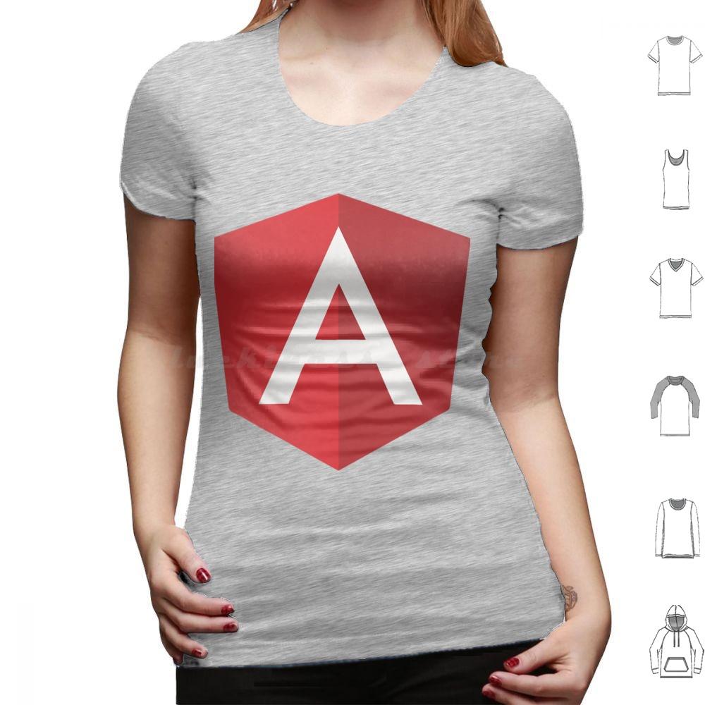 Angular Logo T Shirt Cotton Men Women DIY Print Angular Javascript Angularjs Js Programming Logo Angular Js Development Web