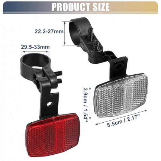 4pcs Bicycle Front Rear Reflector Kit Mountain Bike Safety Reflectors Red White