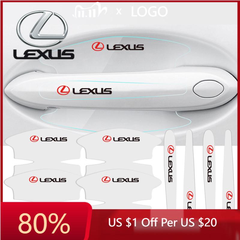 2026 Hot Interior Stickers 8pcs Car Door Handle Stickers Transparent Protector Film For Lexus F SPORT GX460 Ct200h IS250 ES 220D