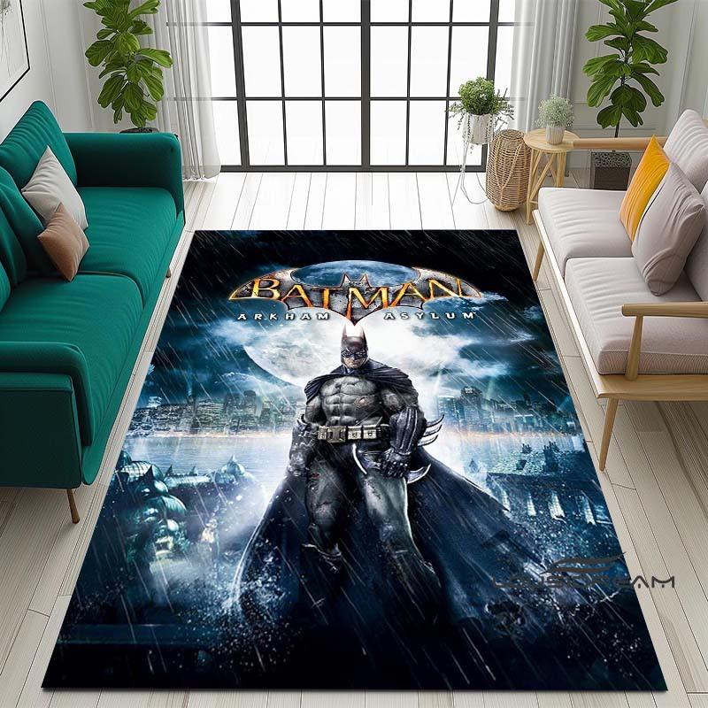 Cartoon Classic: Batman Area Rug — Batman Logo Accent Rug for Living Rooms & Kids' Bedrooms — Comfortable, Non-Slip, and Durable