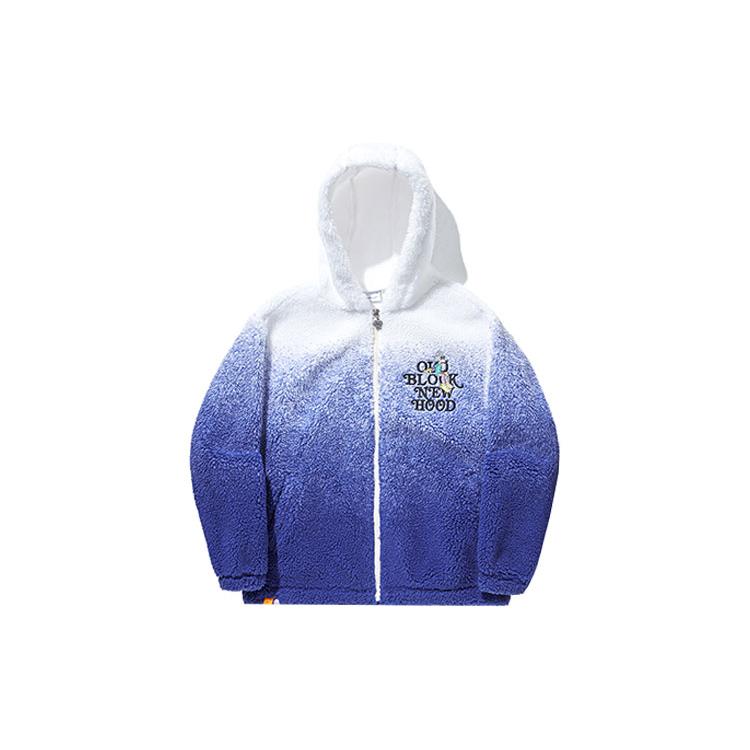 Li Ning Li Ning X Steven Harrington Sweatshirts Unisex Blue White Gradient Hooded Thickened Regular AWDTD05-2 XXL