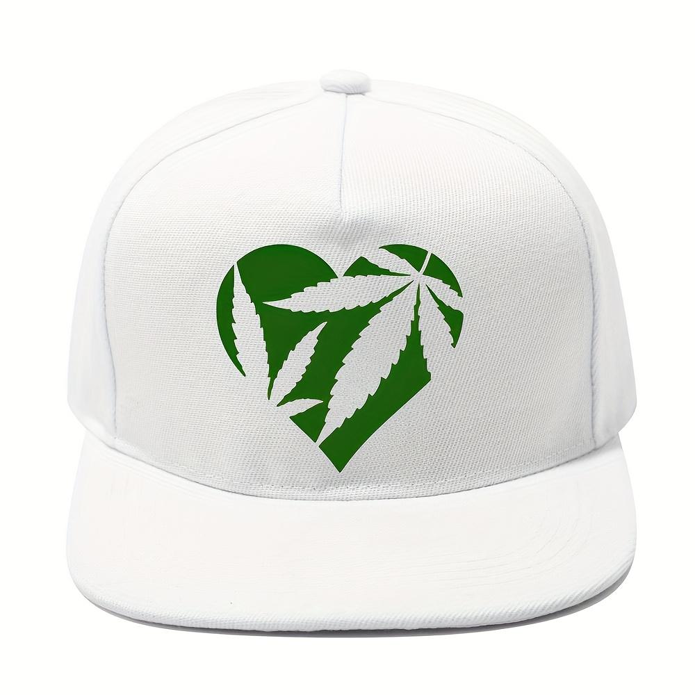 

Кепка-snapback с принтом Сердце и Лист Уличный стиль Плоский козырек Регулируемая бейсболка для унисекс взрослых One Size