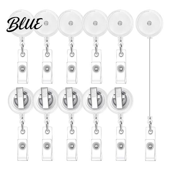 Office Badge Reel with Professional Reel Round Transparent Accessory Retractable ID Holder Clip Swivel for Nurses Students Teachers Workers