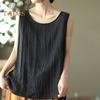Chaleco de mujer, cuello redondo, sin mangas, color sólido, camisetas sin mangas, color sólido, ajuste holgado, chaleco deportivo fino, ropa de calle