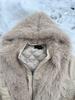 EME Yisheng Yi Faux Fur Balaclava & American Retro MA1 Air Force Jacket Winter Coat
