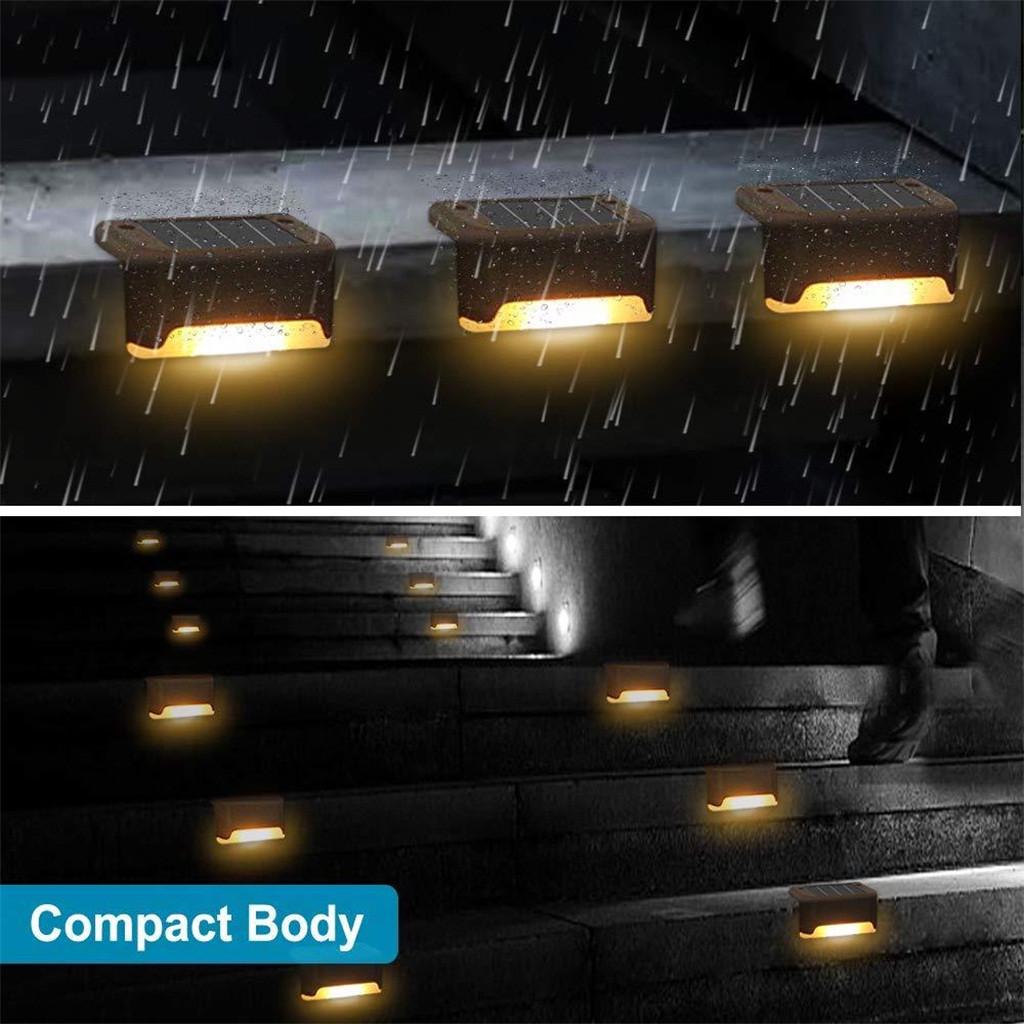 Solar Garden Light LED Staircase Fence Step Lighting Outdoor Waterproof Lamp