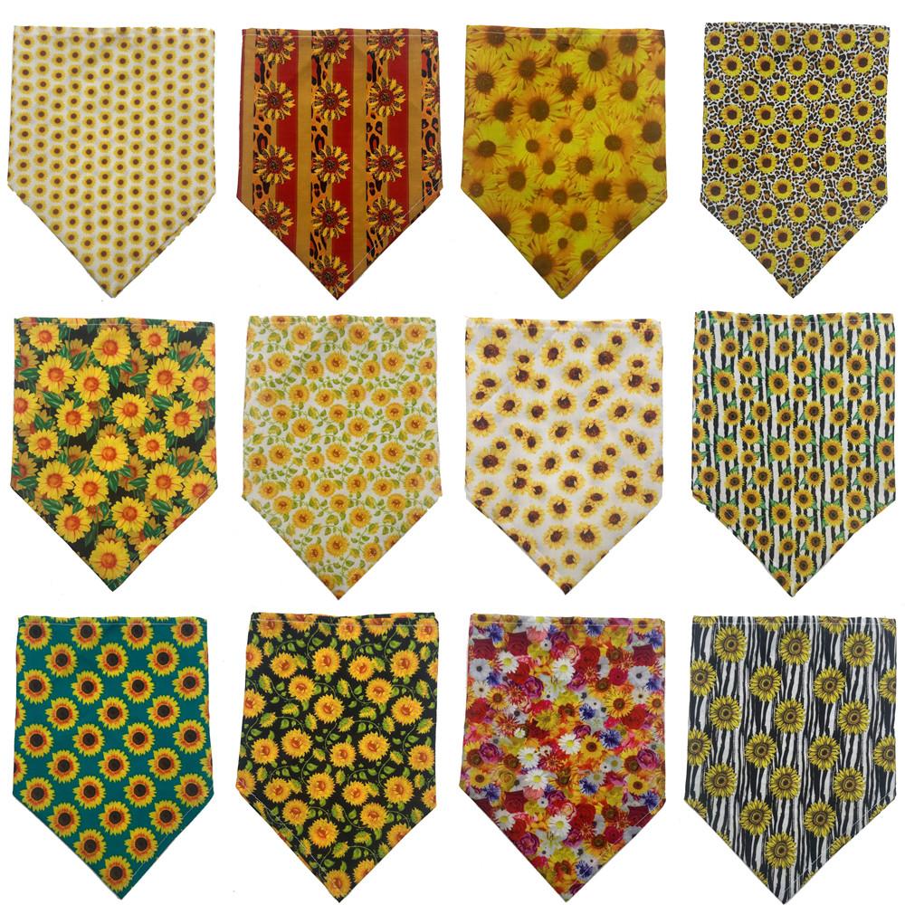 30pcs Dog Bandana Flowers Style Pet Bandana Dog Bib Scarf Adjustable Washable Dog Triangle Scarf for Small Medium Dog Puppy Cat