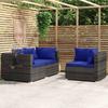 Day and Night - Day and Night 3-piece Garden Furniture Set and Gray Synthetic Rattan Cushions