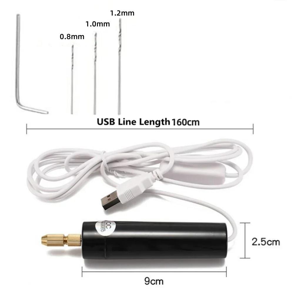 Ręczna Mini Wiertarka Elektryczna DIY Elektryczna USB Narzędzia Wiertarskie Do Tworzenia Biżuterii z Żywicy Epoksydowej Rękodzieła w Drewnie Narzędzie Długopis do Grawerowania