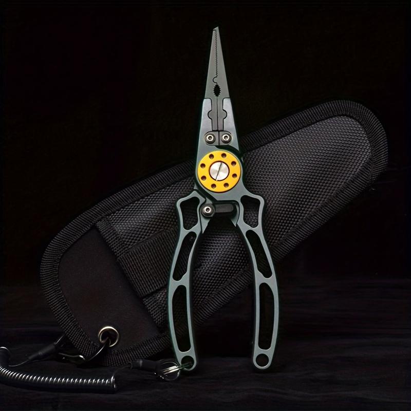 2pcs/set Multi-function Fishing Clamp Control Outdoor Fishing Helper Open Loop Hook PE Wire Cutting Scissors Aluminum Alloy Fishing Tools