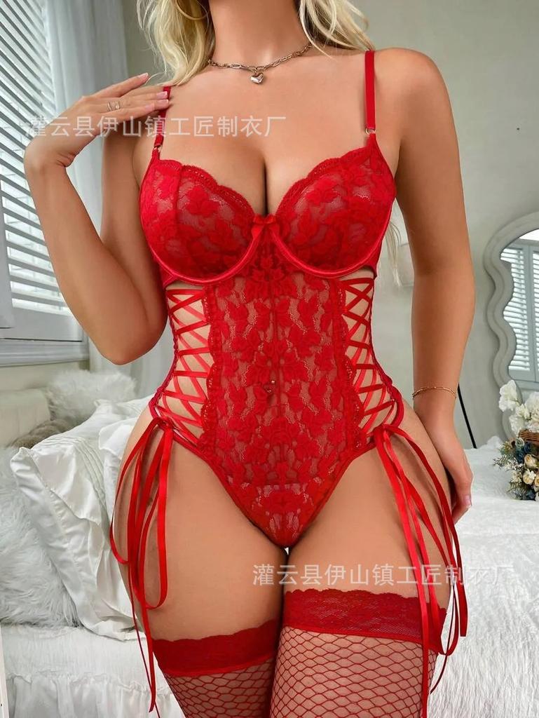 New sex underwear, sexy lace straps, sex perspective suspenders, body sculpting thin onesie women's