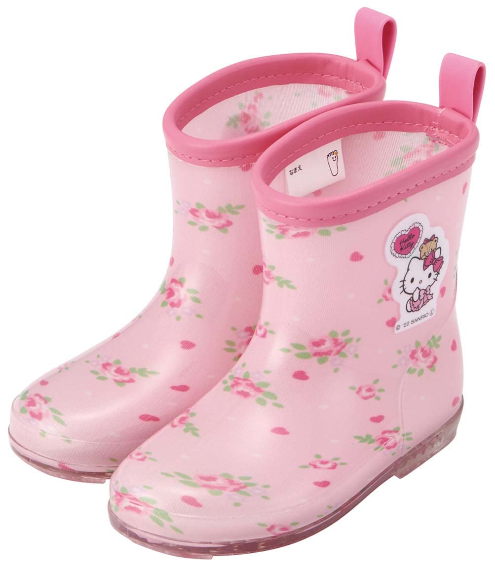 

Skater Rain Hello Kitty and Sanrio Lovely Flower Design with Reflective 15cm Children s Boots, Tape, (RIBT15-A)