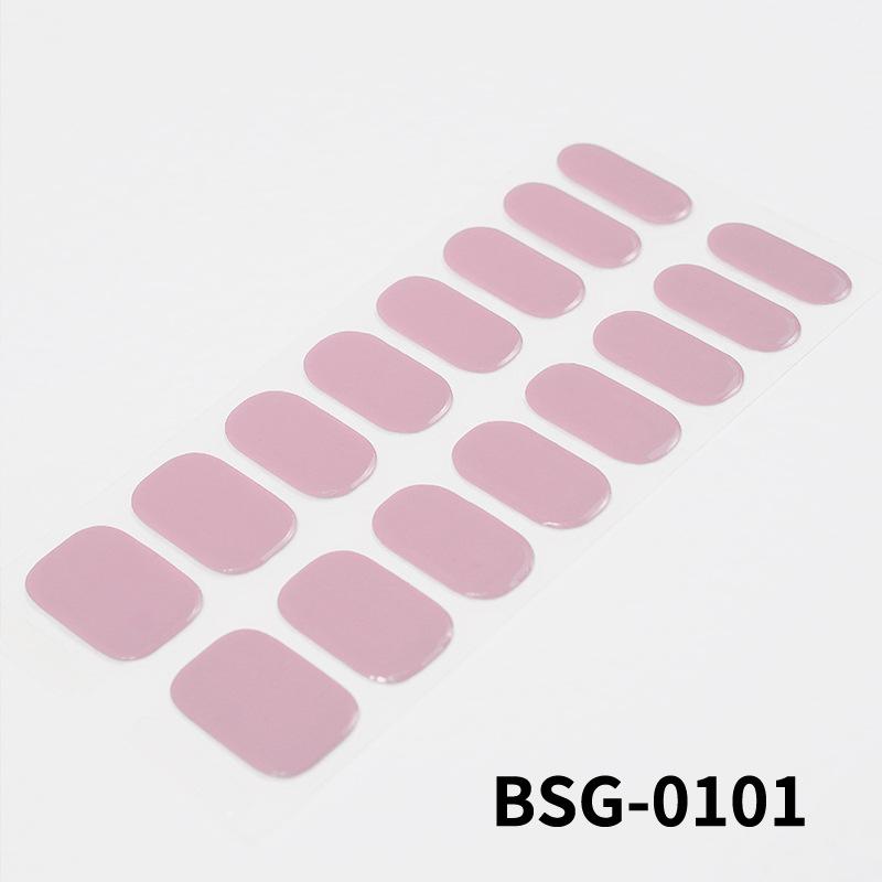 Nail Sticker Waterproof Lasting Stereoscopic Light Therapy Semi-curing Solid Color Japan and South Korea Gel Nail Sticker Nail Jewelry