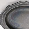 Utsuwa Roan Mino Ware "cadre" Oval Plate with Relief Pattern, Approx. 25 X 18 Cm Diameter, Silver-Black, Iridescent, Made In Japan, Microwave Safe, 51