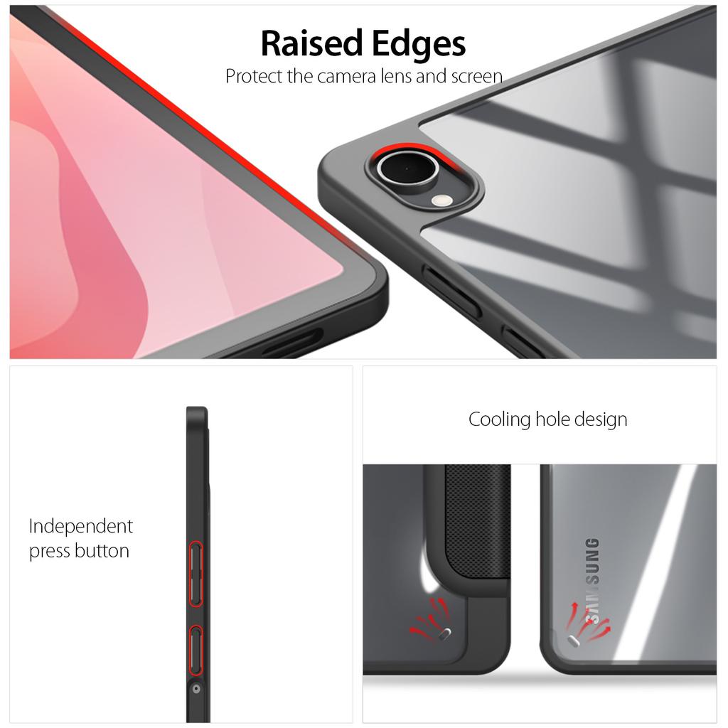 For Samsung Galaxy Tab S11 Case DUX DUCIS TOBY Series Tri-fold Stand PU Leather Tablet Cover