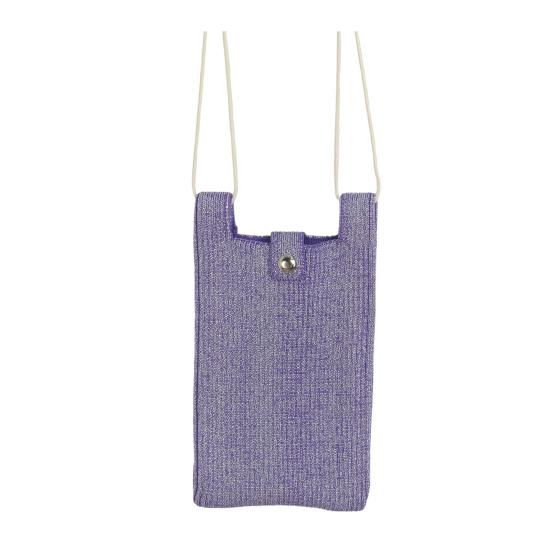 Knitted Mobile Phone Bag Solid Color Shoulder Bag Crossbody Sling Bag with Adjustable Strap for Street Daily Outings Travel Commuting