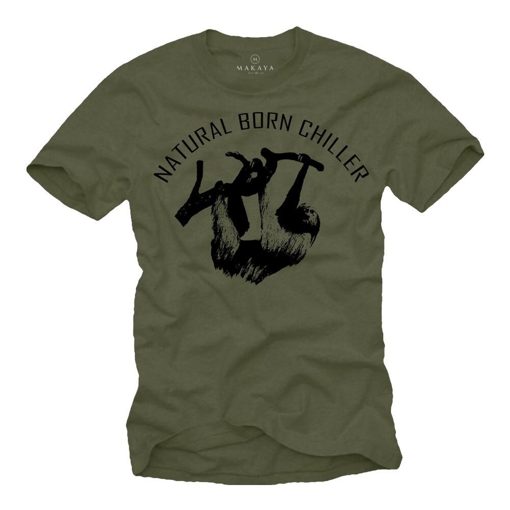 Men#039;s TShirt Funny Cool Funny Sloth Saying Natural Born Chiller Boys Unisex T-Shirt XL